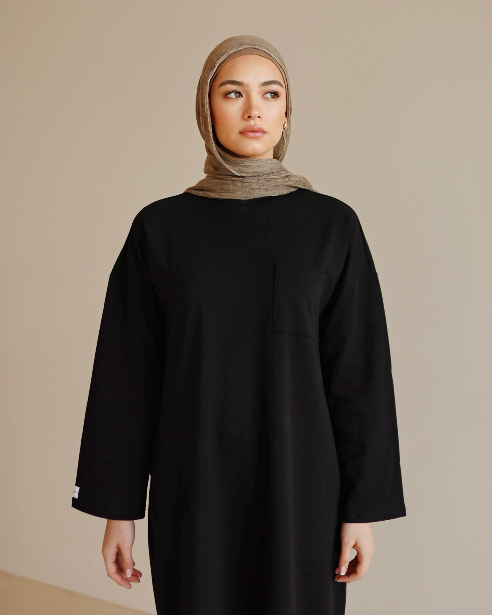 Nasma T-shirt Cotton Dress - Black